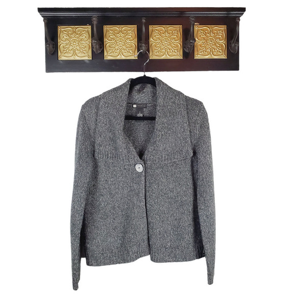 Carole Little Women Wool Blend Collared One Button Closure Sweater Shawl - Picture 1 of 9